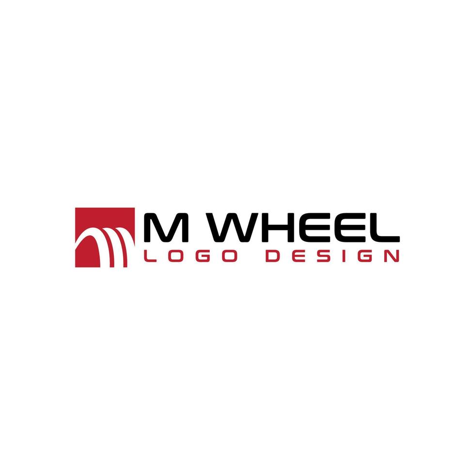 M WHEEL LOGO DESIGN VECTOR