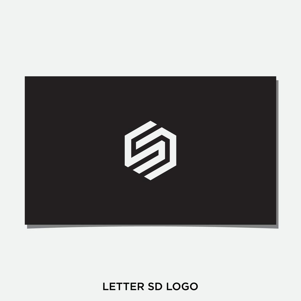 SD HEXAGON LOGO DESIGN VECTOR