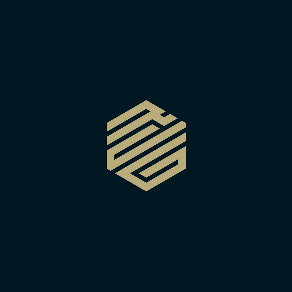 RCG HEXAGONAL LOGO DESIGN VECTOR