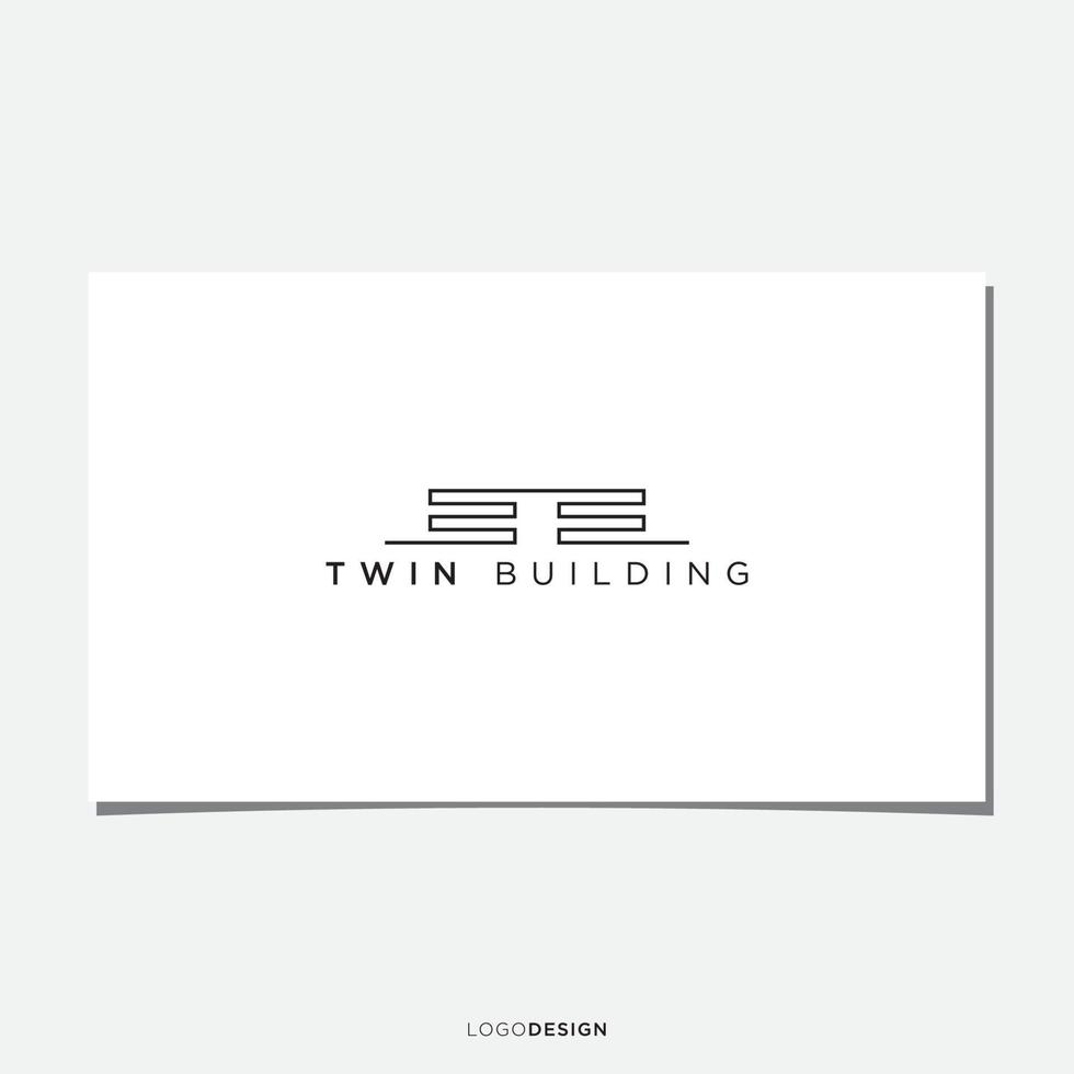 TWIN BUILDING LOGO DESIGN VECTOR