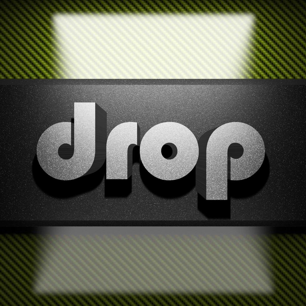 drop word of iron on carbon photo