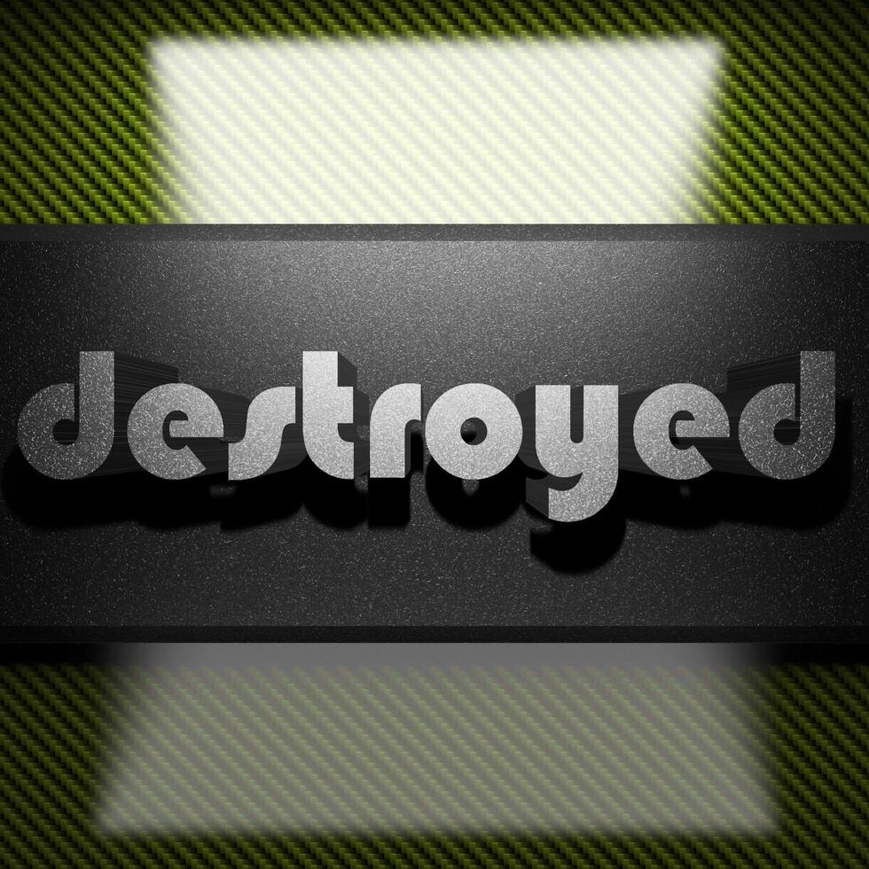 destroyed word of iron on carbon 7401216 Stock Photo at Vecteezy