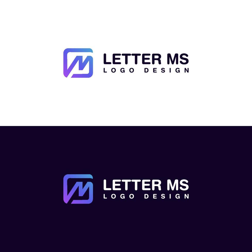 MS INITIAL LOGO DESIGN VECTOR
