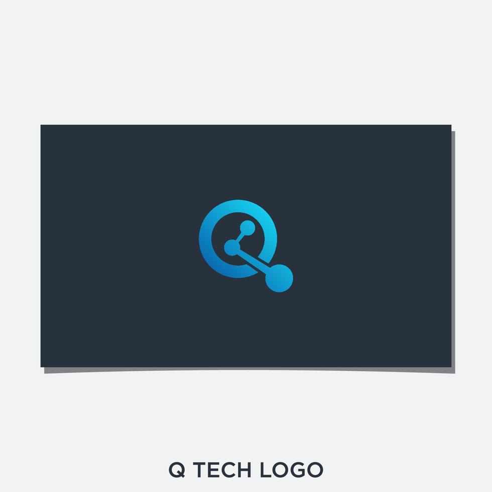 vector de diseño de logotipo de tecnología q