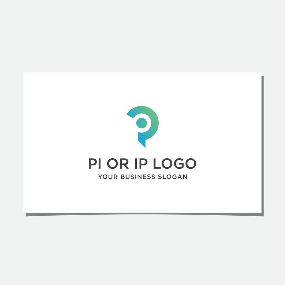 IP OR PI LOGO DESIGN VECTOR