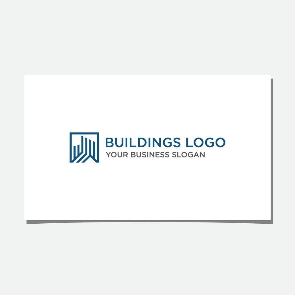 BUILDINGS ON FRAME LOGO DESIGN VECTOR