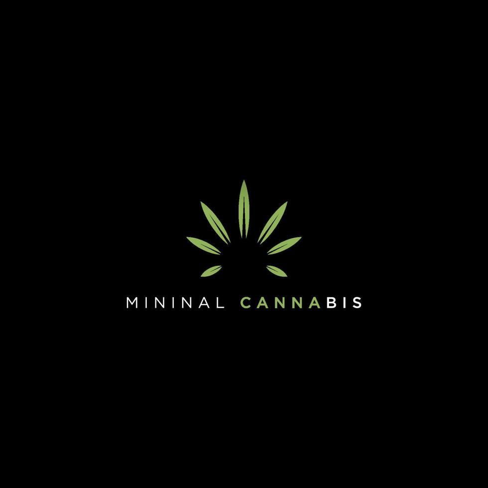 vector de diseño de logotipo de cannabis mínimo