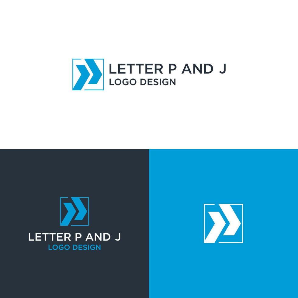 vector de diseño de logotipo inicial pj