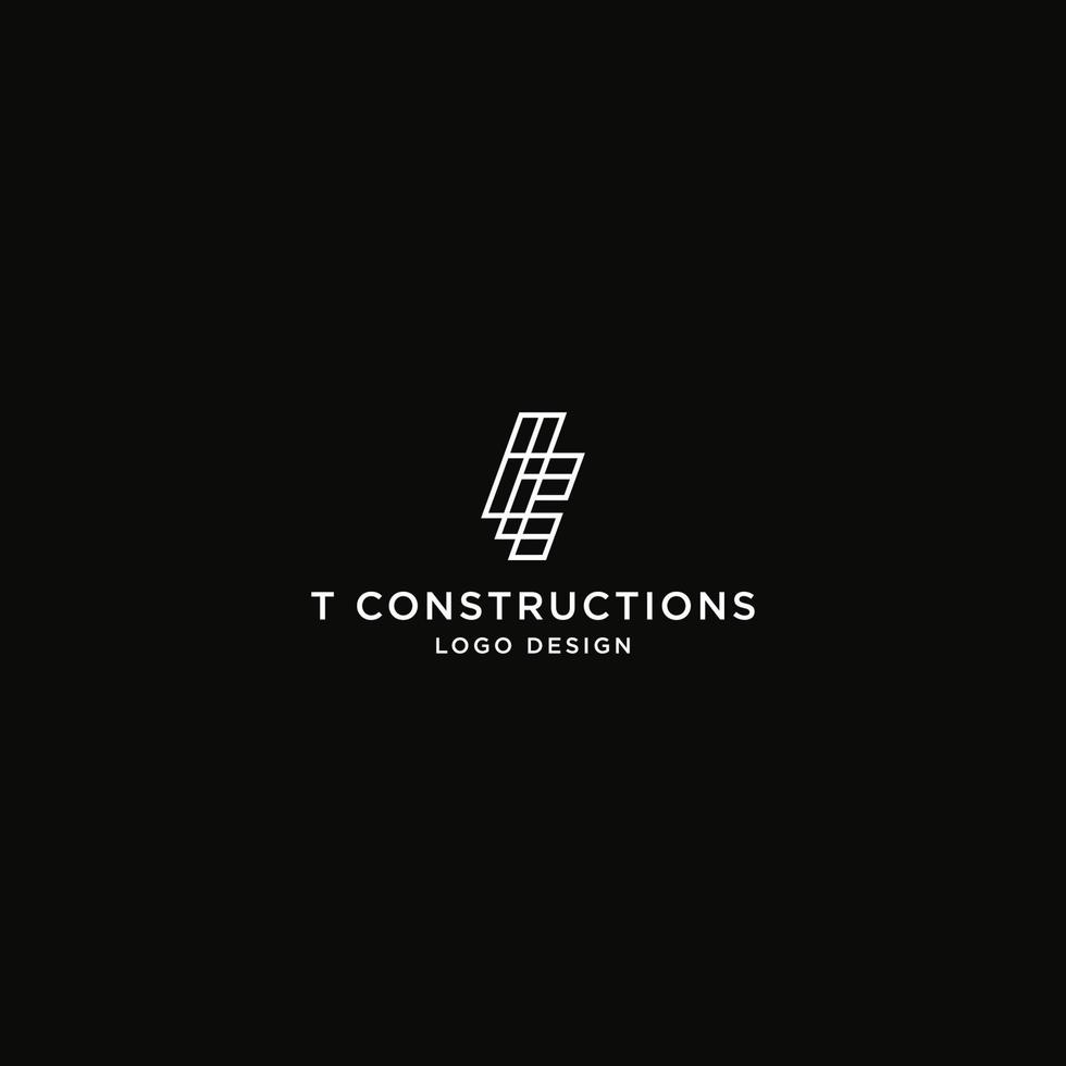 T CONSTRUCTIONS LOGO DESIGN VECTOR