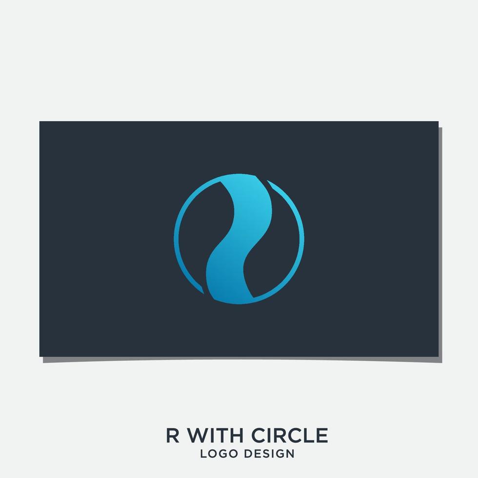 R RIVER OR RIBBON MINIMAL LOGO DESIGN vector