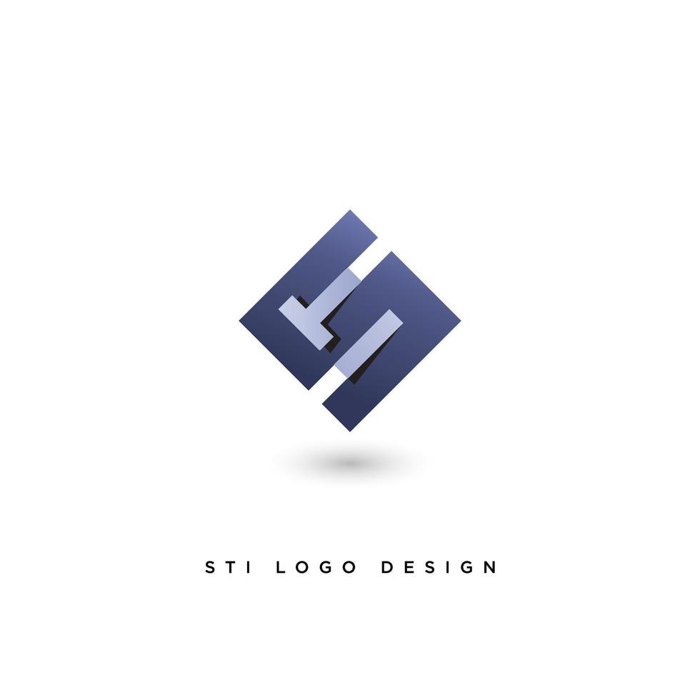 STI INITIAL LOGO DESIGN VECTOR