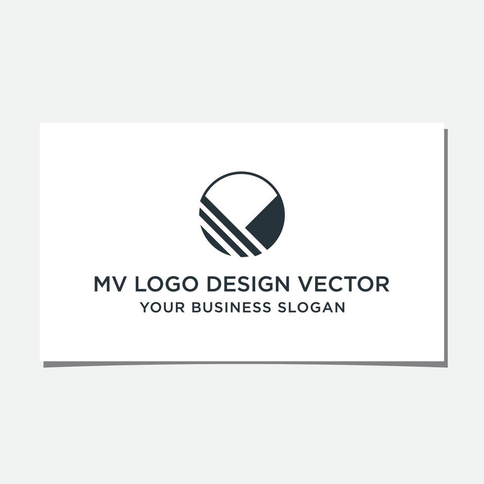 diseño de logotipo de diagrama mv o vm vector