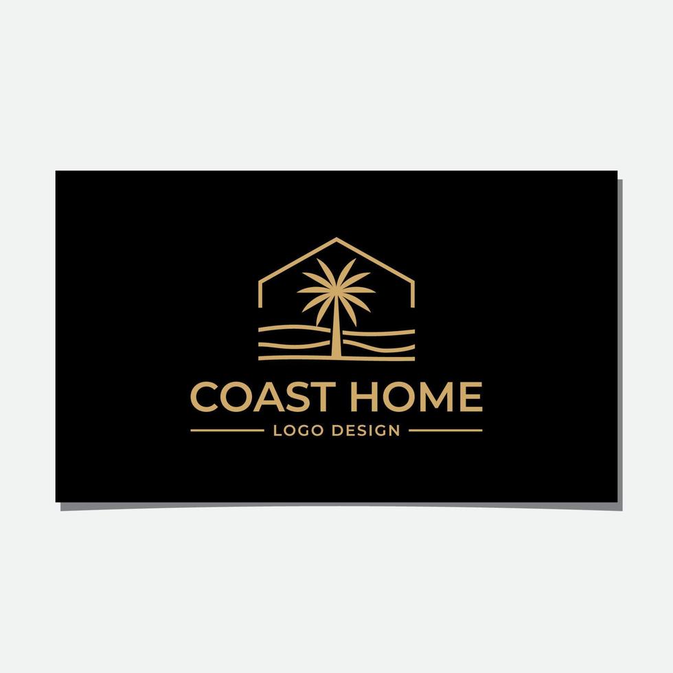 BEACH HOUSE LOGO DESIGN VECTOR