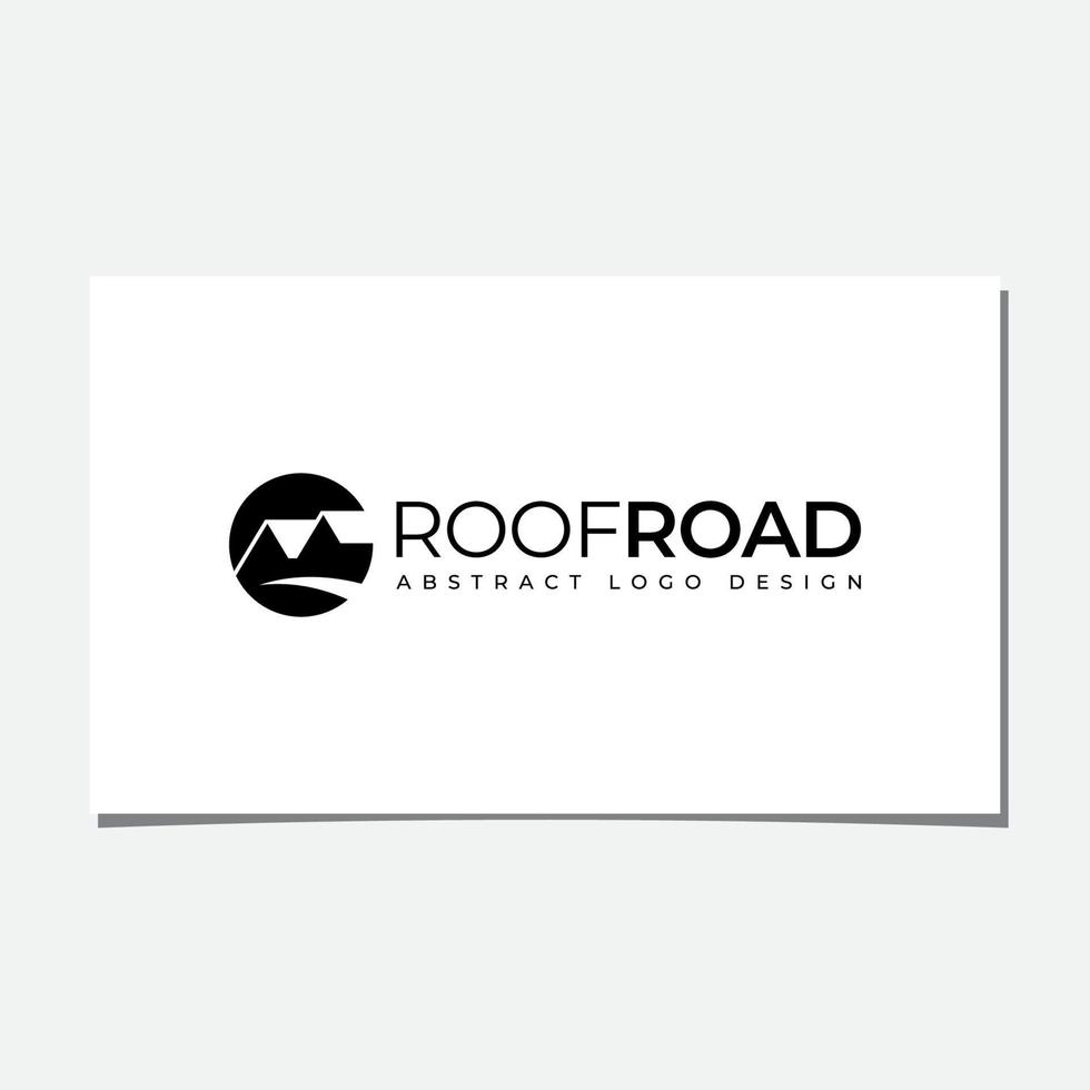 diseño de logotipo de techo y carretera vector