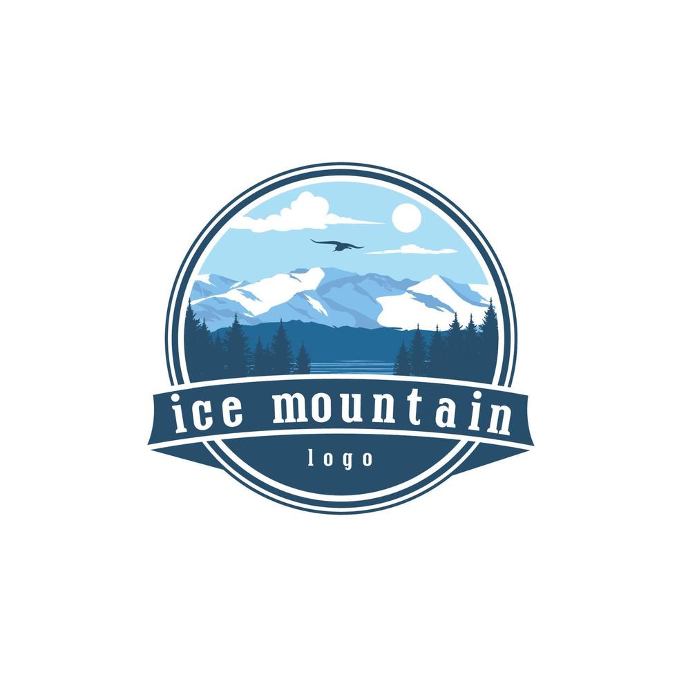 logotipo del emblema moderno de las montañas de hielo vector