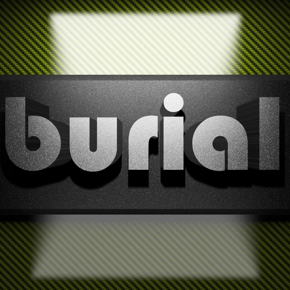 burial word of iron on carbon photo