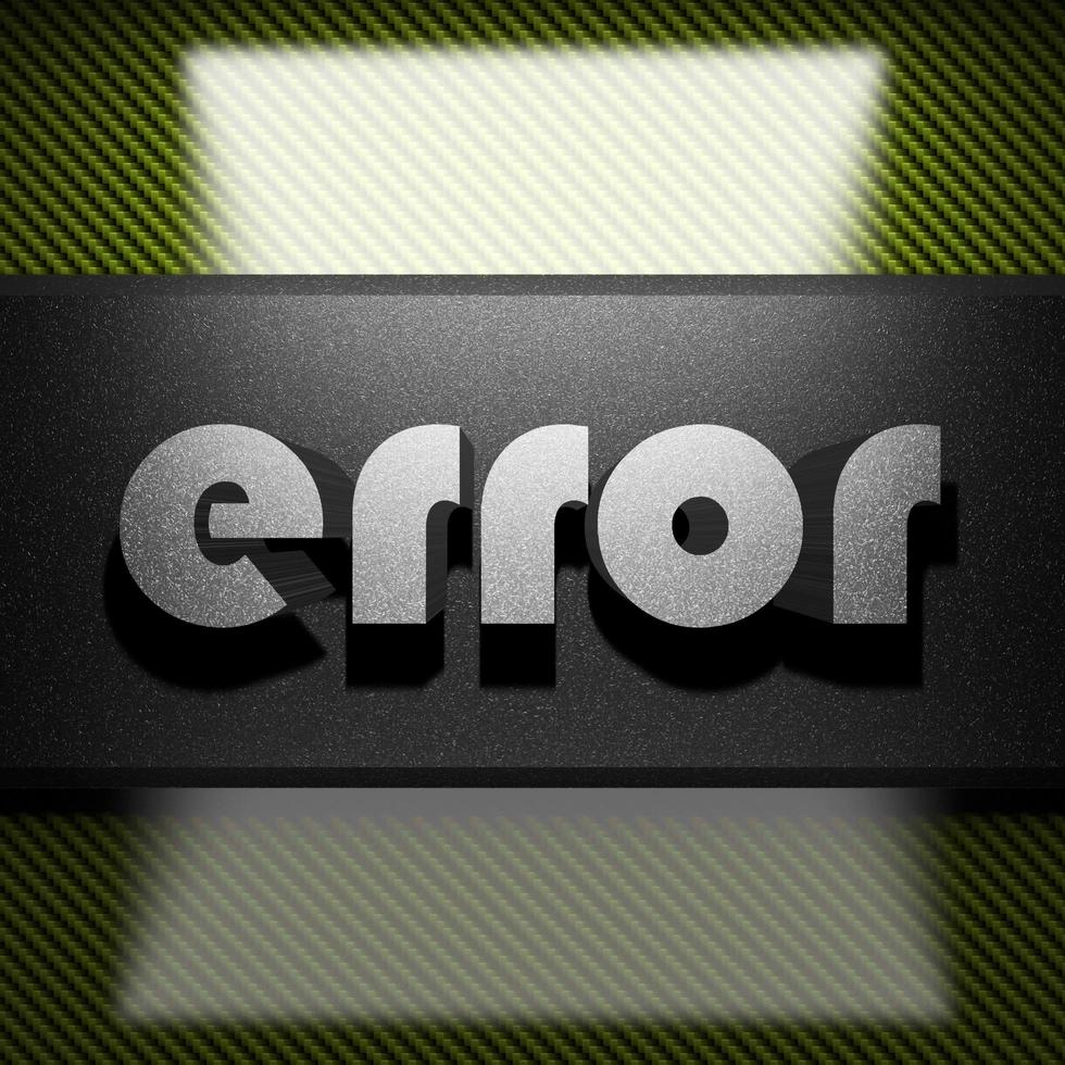 error word of iron on carbon photo