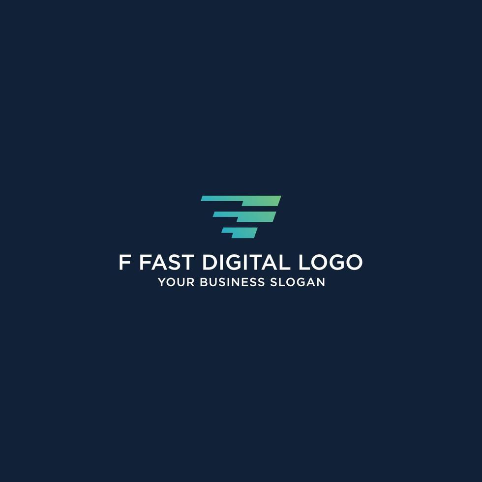 vector de diseño de logotipo rápido f