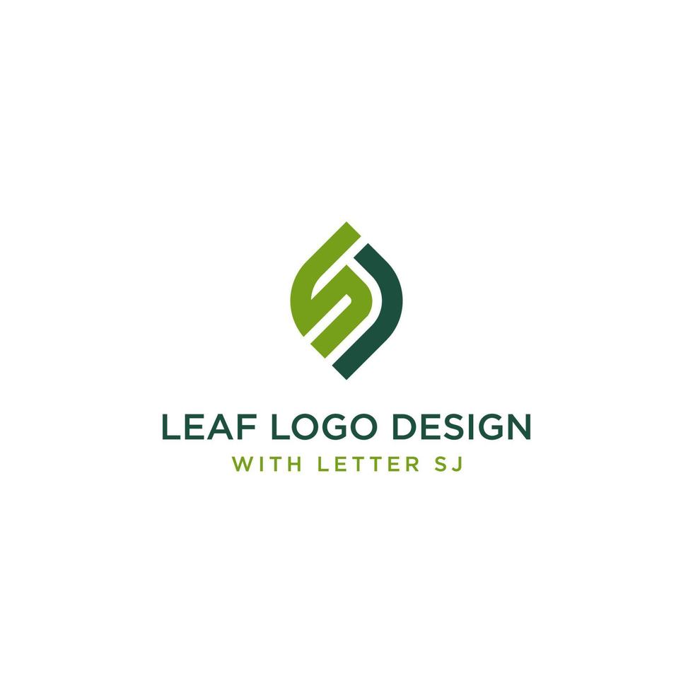 vector de diseño de logotipo de hoja sj