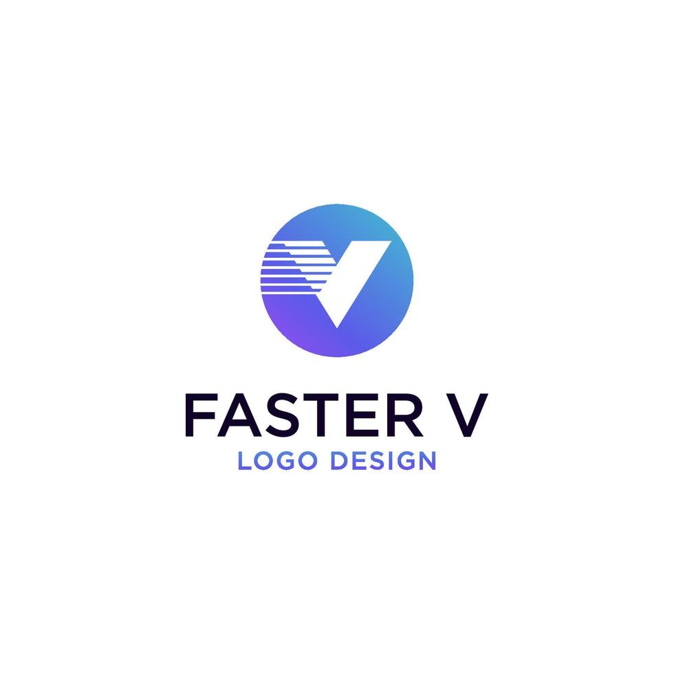 v diseño de logotipo de entrega rápida o v vector