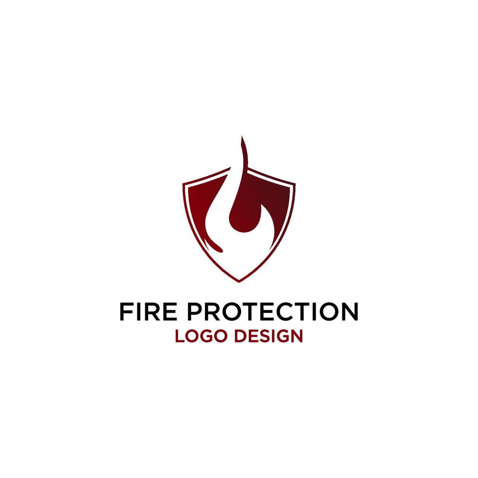 FIRE AND SHIELD LOGO DESIGN VECTOR