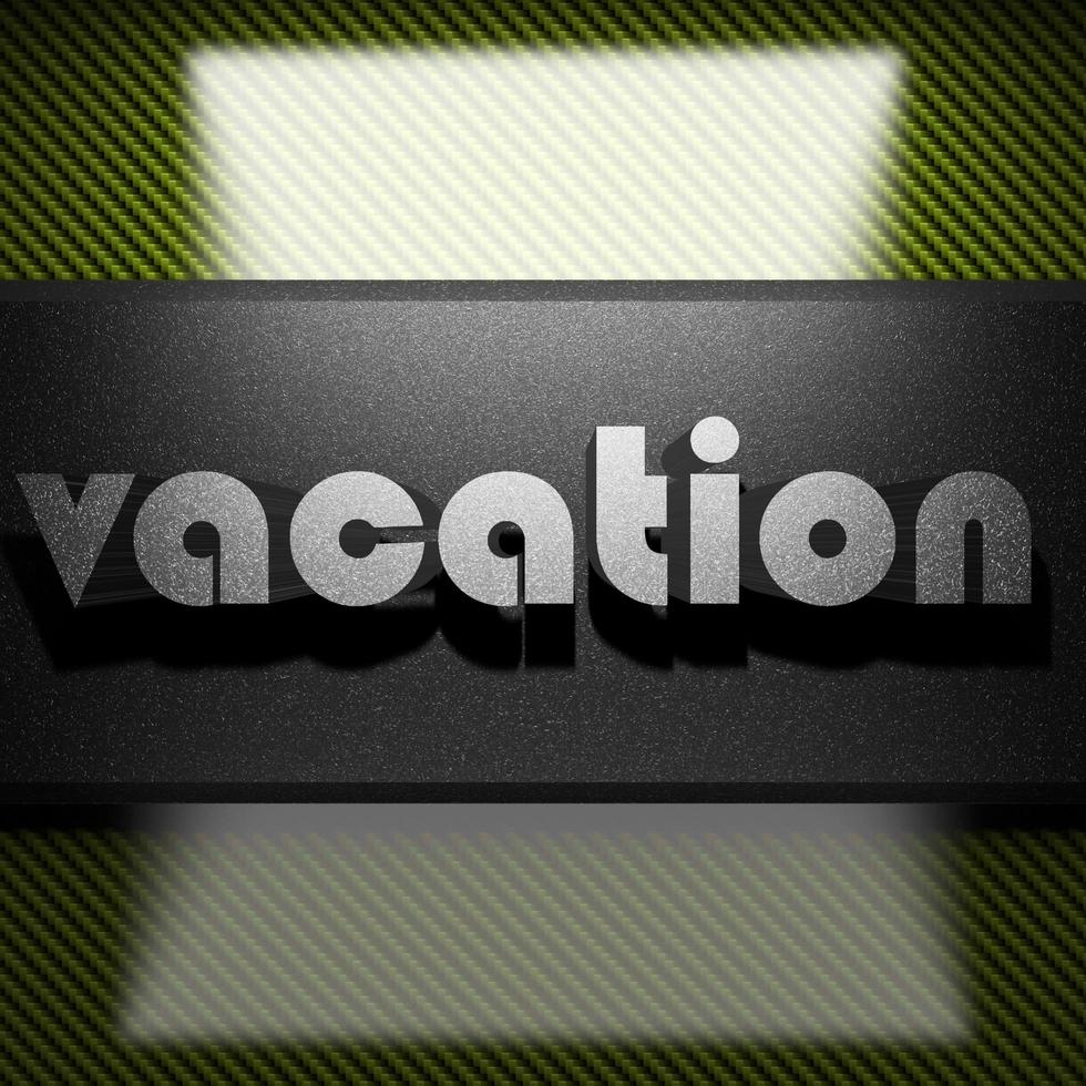 vacation word of iron on carbon photo