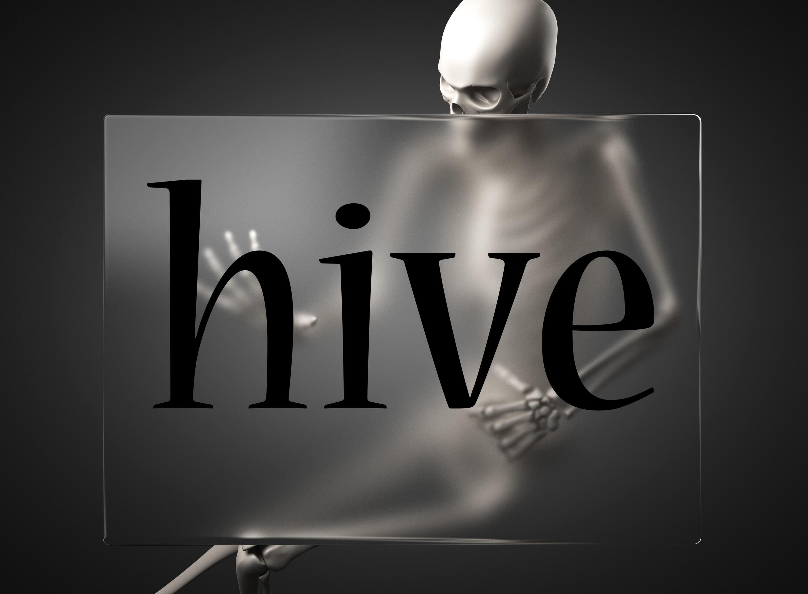 hive word on glass and skeleton 7402202 Stock Photo at Vecteezy