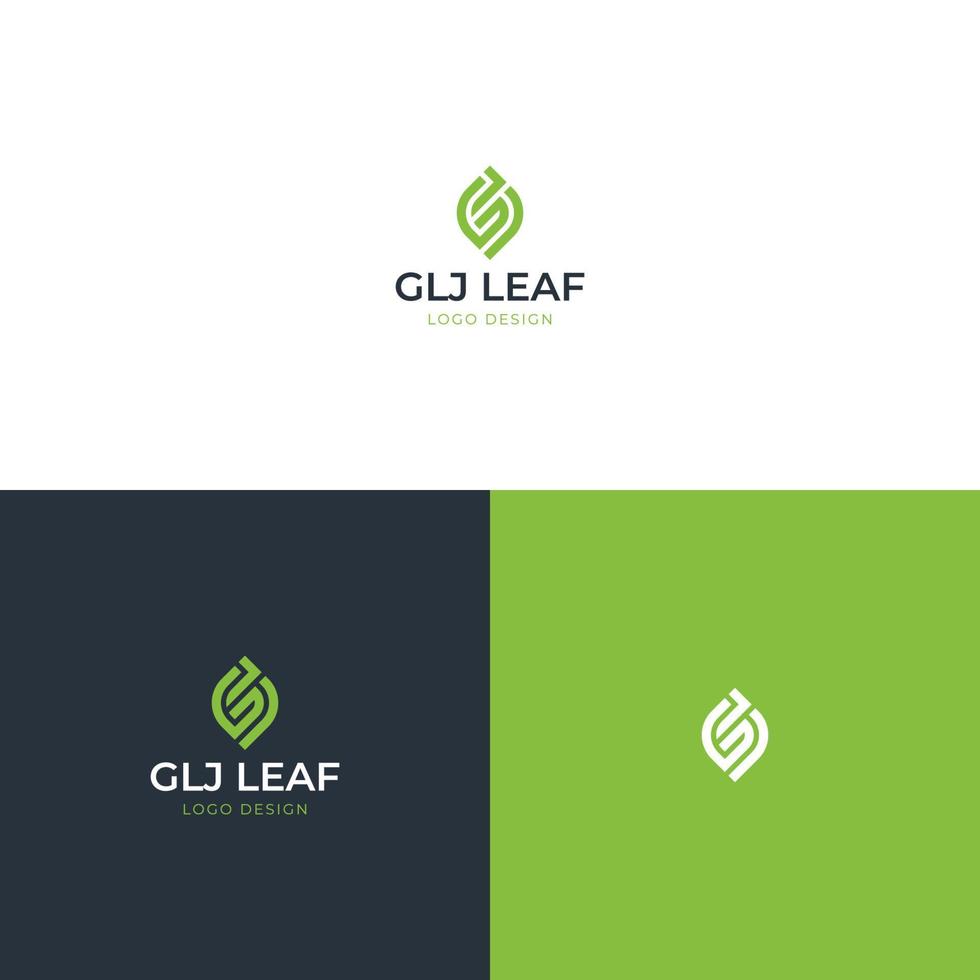 vector de diseño de logotipo glj o gjl