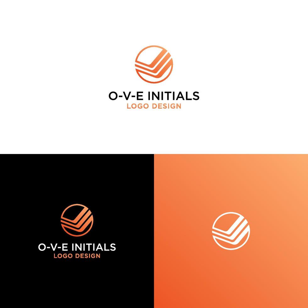 'VE' INITIALS LOGO WITH CIRCLE vector