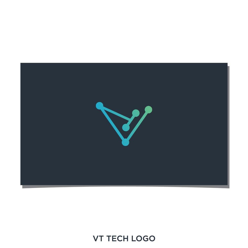 VT TECHNOLOGY LOGO DESIGN VECTOR