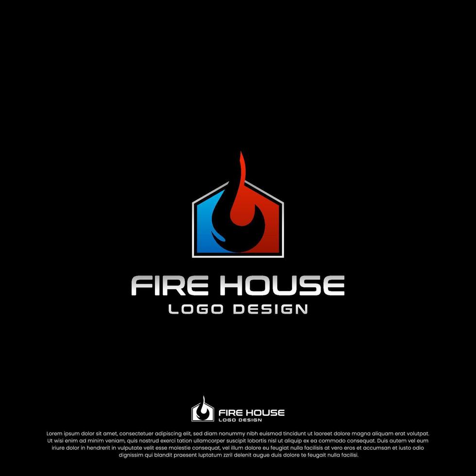 FIRE HOUSE LOGO DESIGN VECTOR