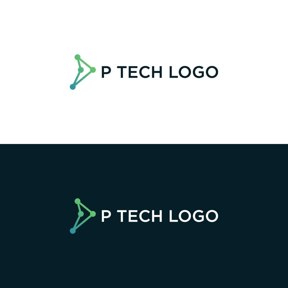 P NEXT TECHNOLOGY LOGO DESIGN VECTOR