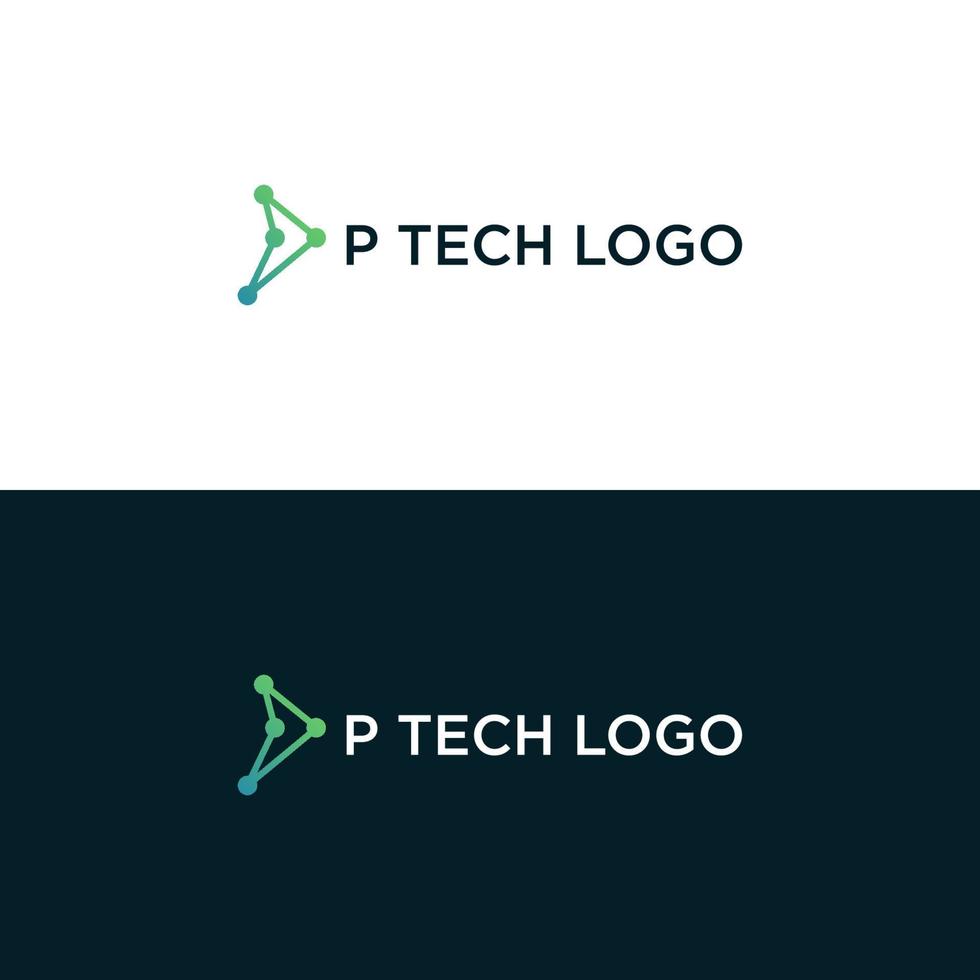 vector de diseño de logotipo de próxima tecnología p