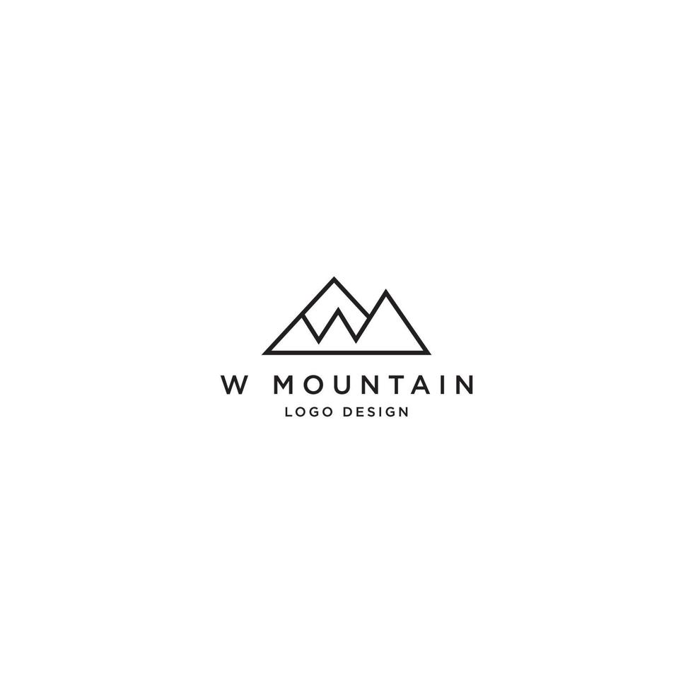 W MOUNTAIN LOGO DESIGN VECTOR