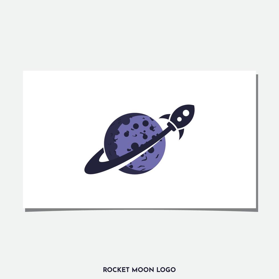 ROCKET AND MOON LOGO DESIGN vector