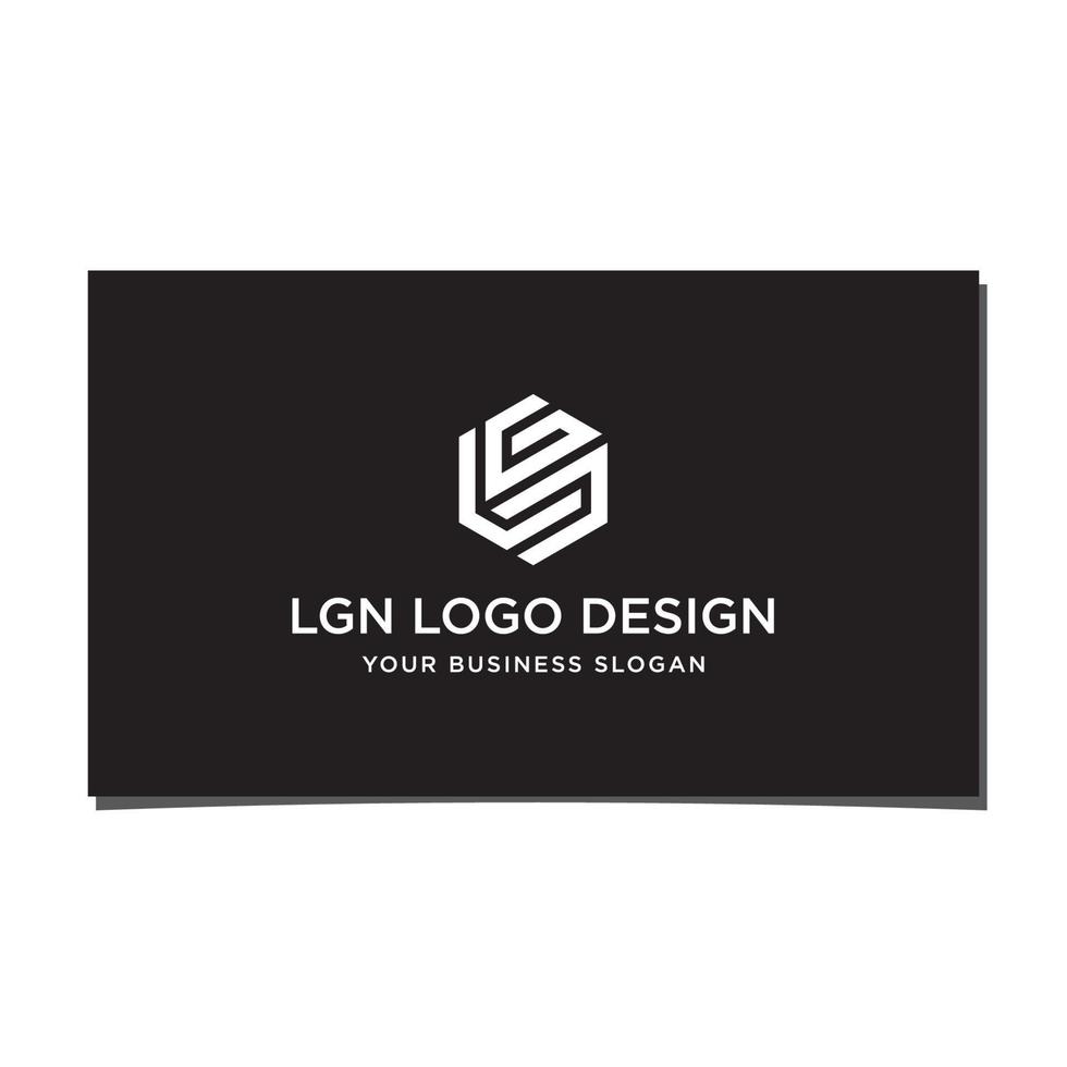 LGN OR GLN HEXAGON LOGO DESIGN VECTOR