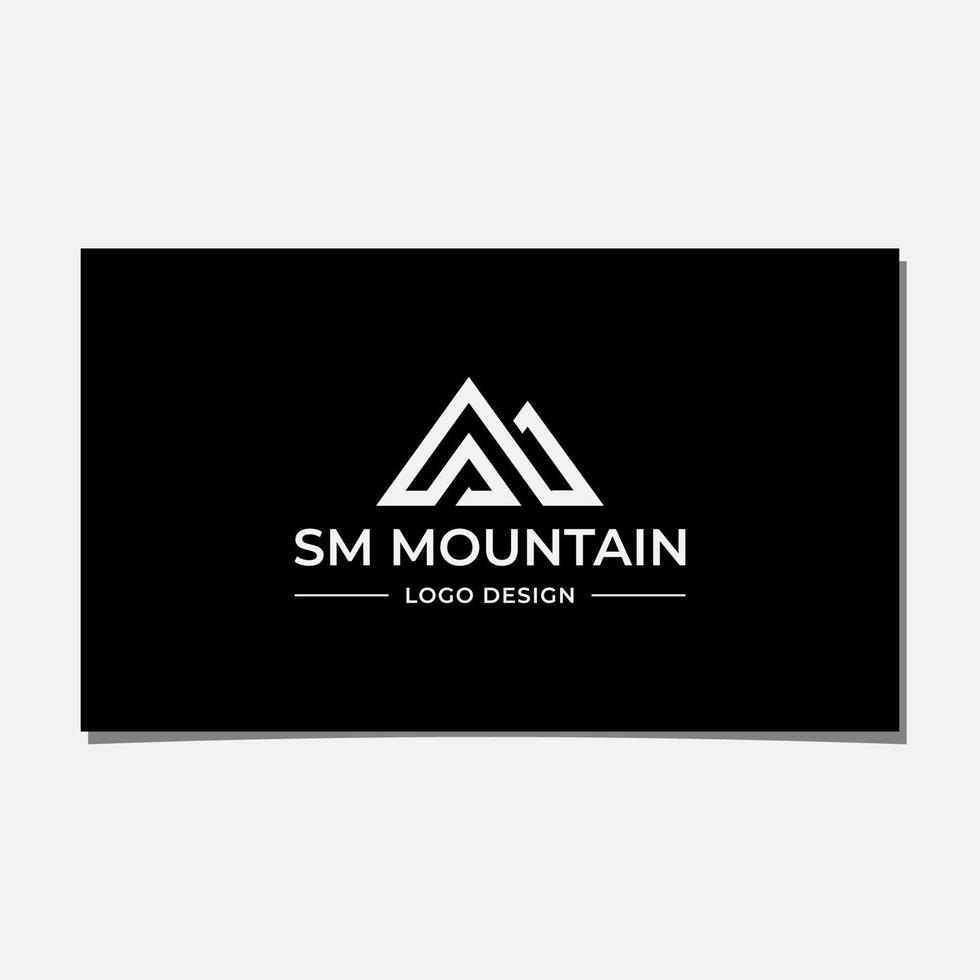 SM MOUNTAIN LOGO DESIGN VECTOR