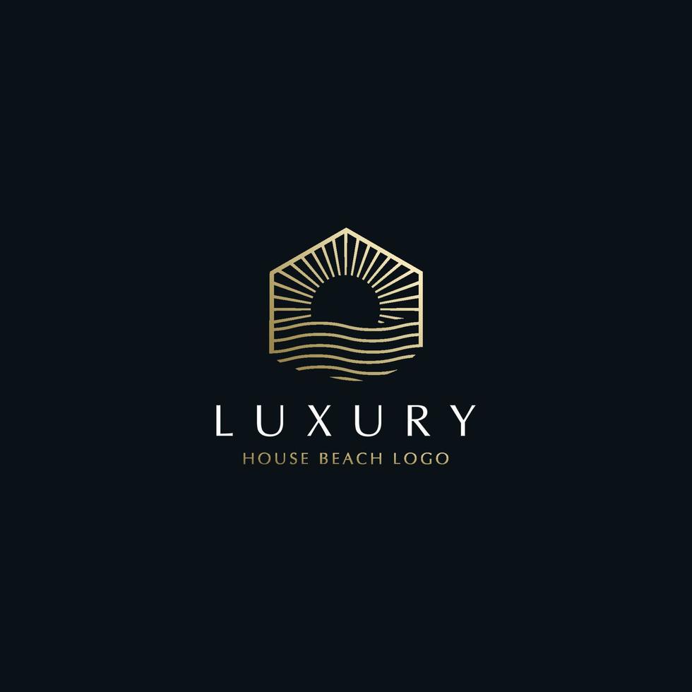 HOUSE BEACH LUXURY LOGO DESIGN vector