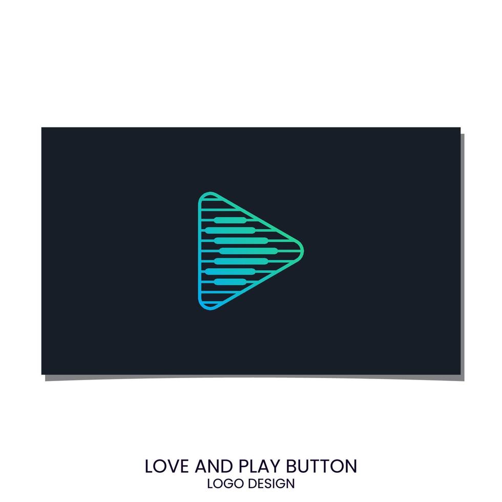 logotipo de amor y vector de diseño de botón de reproducción