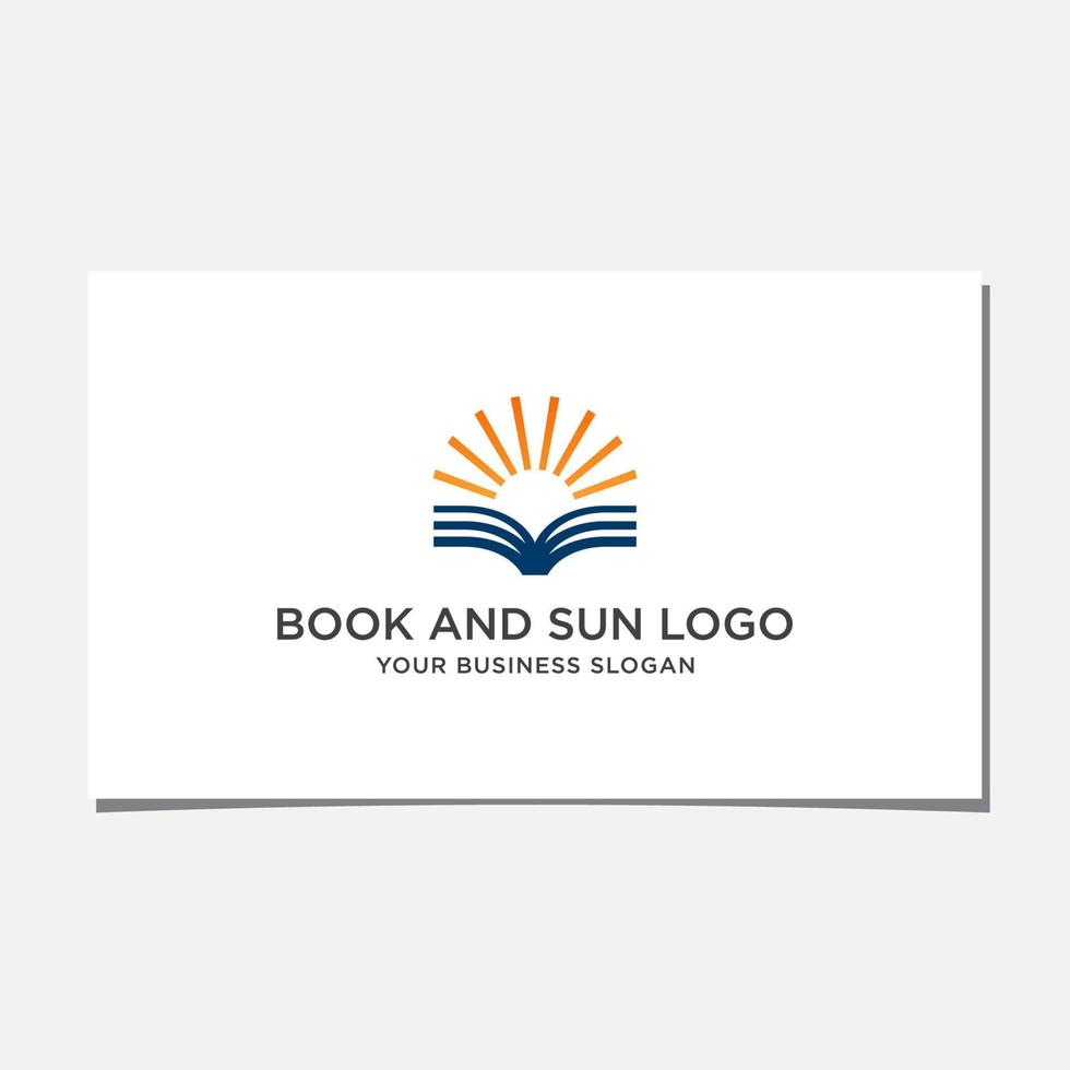 BOOK AND SUN LOGO DESIGN vector