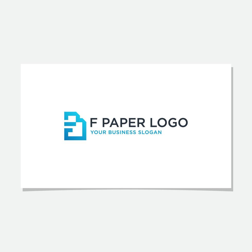 F PAPER OR DOCUMENT LOGO DESIGN VECTOR