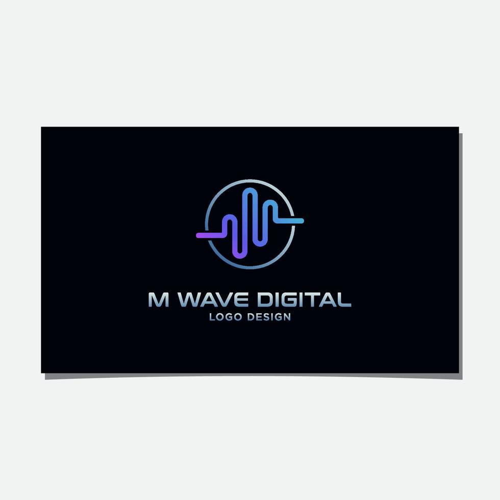 SOUND WAVE LOGO DESIGN IN CIRCLE vector
