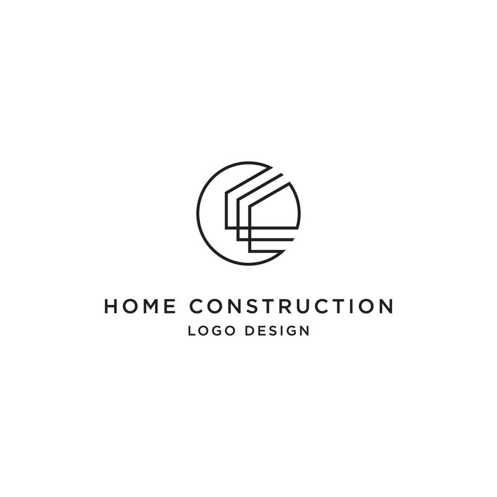 C HOUSE LINES LOGO DESIGN VECTOR