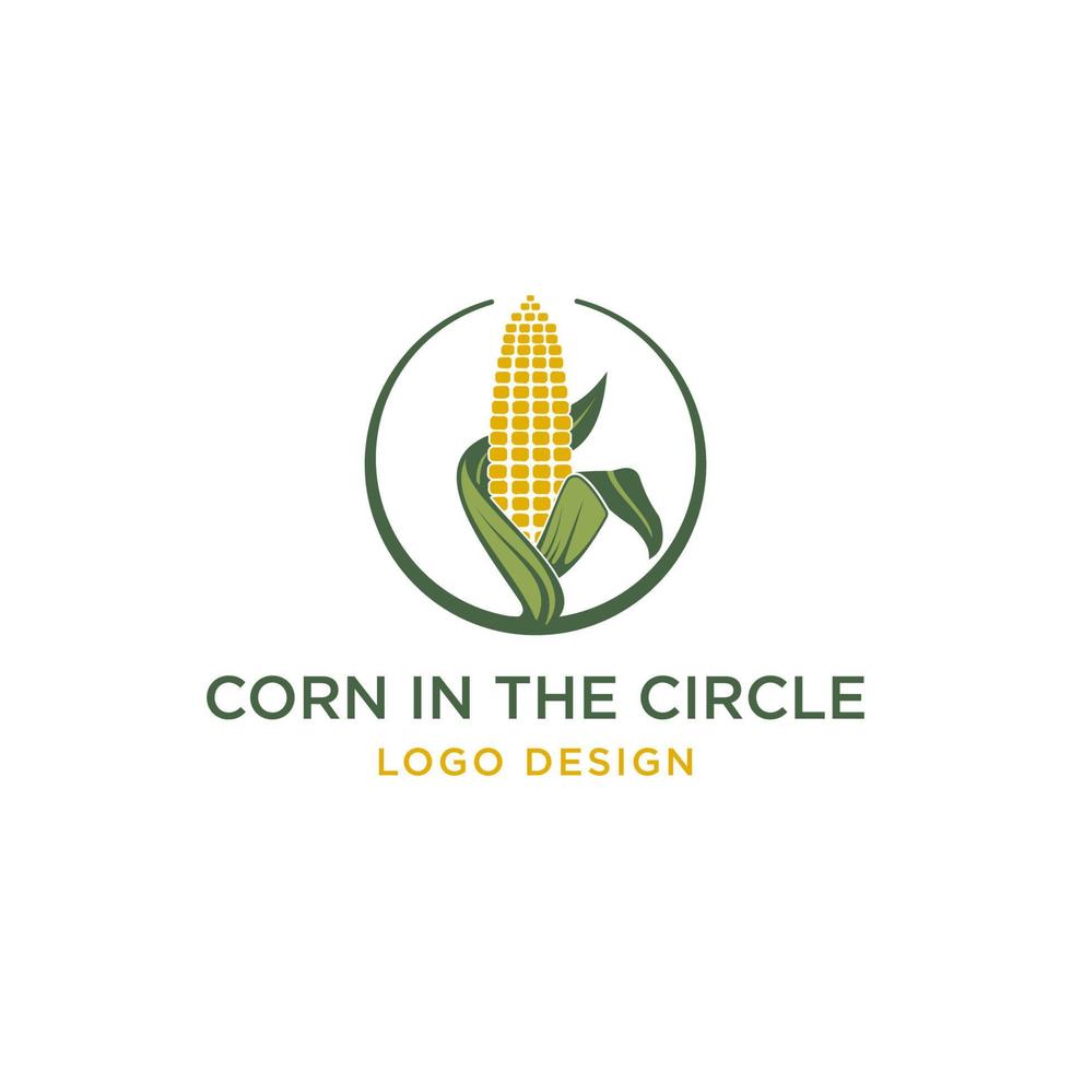 CIRCLE CORN LOGO DESIGN VECTOR
