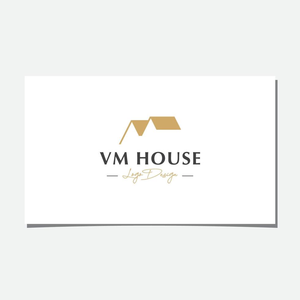 VM OR MV LUXURY HOUSE LOGO. vector