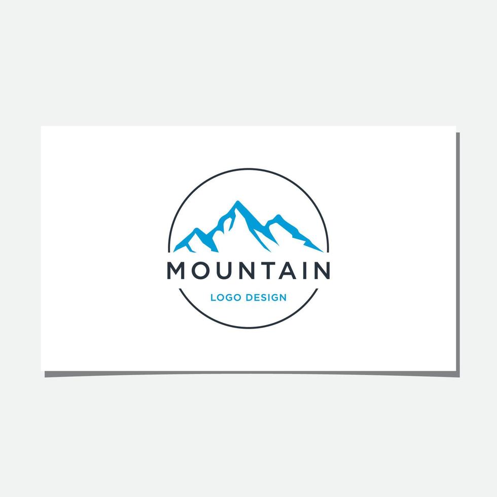 diseño de logotipo de montaña en círculo vector