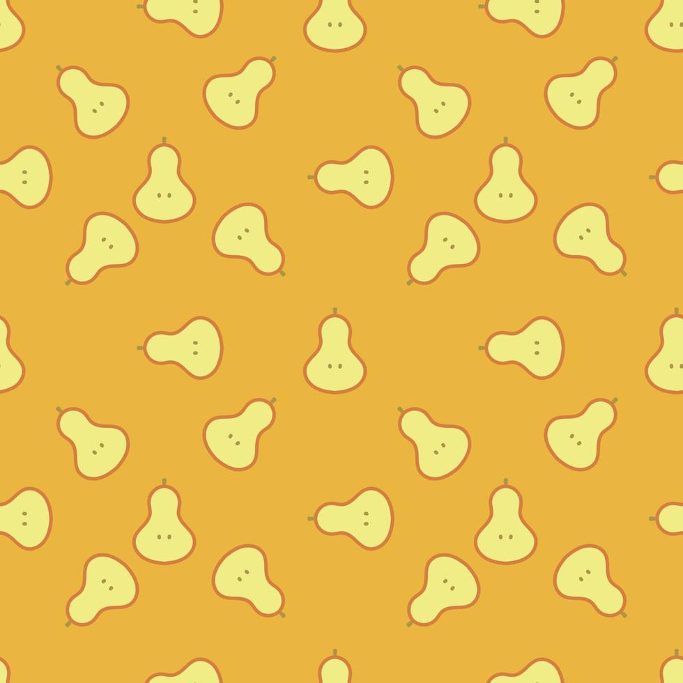 Pear seamless pattern. Fruit background. vector
