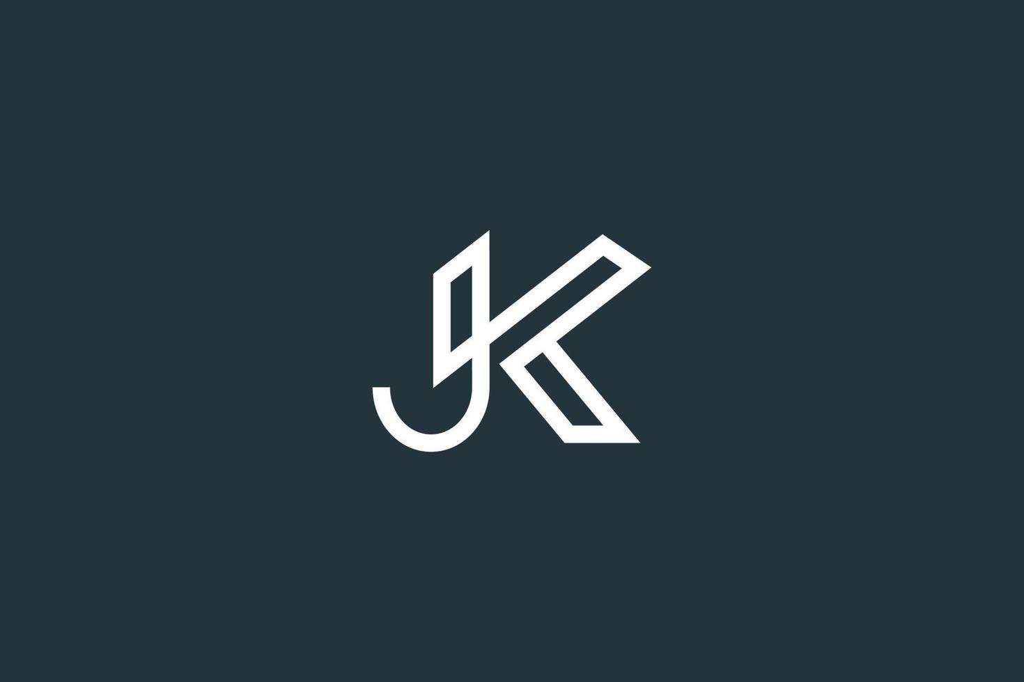 Simple Letter JK Monogram Logo Design Vector Template