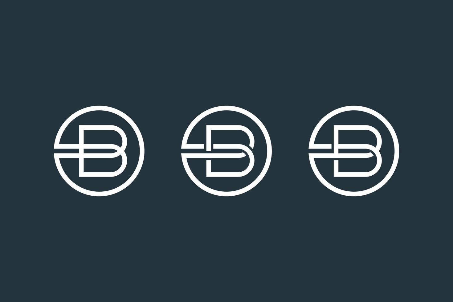 plantilla de vector de diseño de icono de logotipo de letra b simple. letra mínima b en el logotipo del círculo.