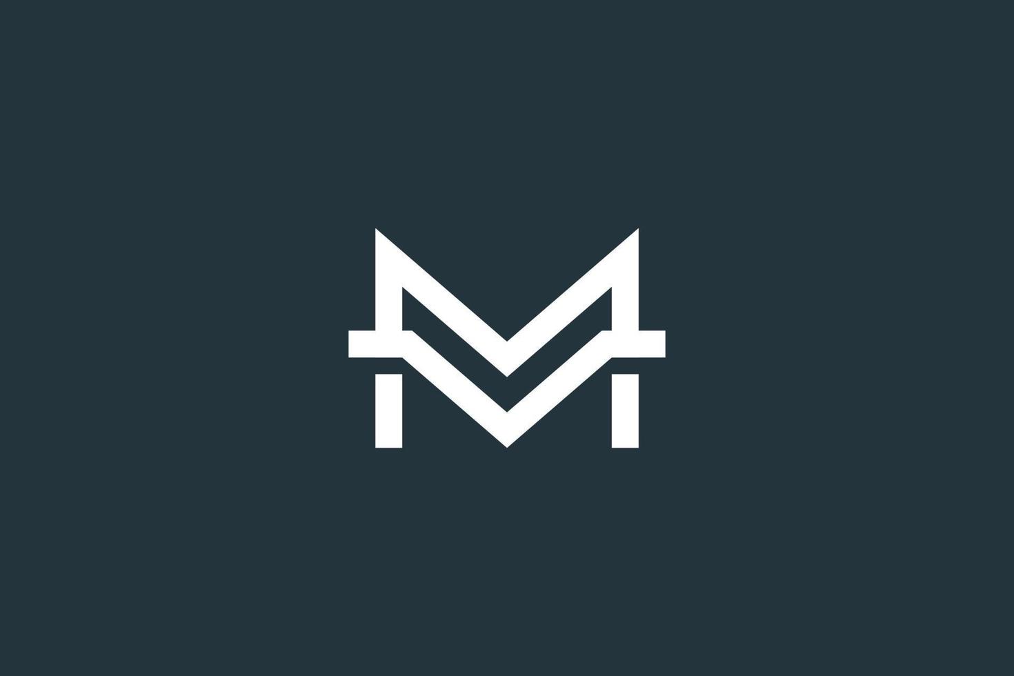 plantilla de vector de diseño de logotipo de letra mínima vm, mv o m